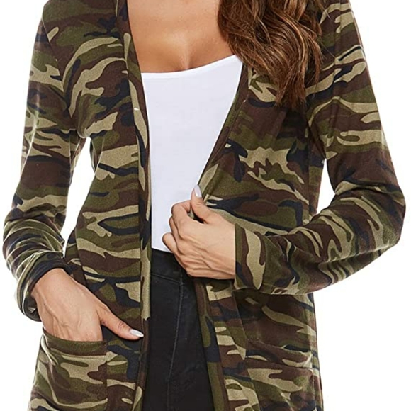 Lightweight open front camo cardigan - Picture 10 of 15